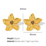 color: EH288 Tiger Eye Gold Earrings