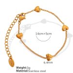color: SL34 Vertical Heart Gold Bracelet
