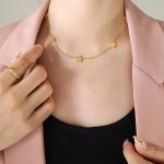 color: P1276-Gold Necklace -40+5cm