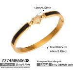 color: Z274-5A Zircon Heart Shape Gold Bangle