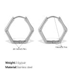 color: EH1198S Silver Hoop Earrings
