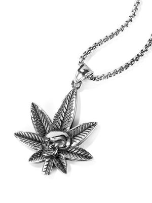 Ornament Personality Hipster Simple Skull Man's Stainless Steel Necklace Creative Octagonal Star Pendant