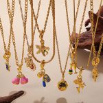New Seaside Holiday DIY Turtle Starfish Pendant Necklace 18K Gold Plating Diamond-Embedded Light Luxury Ornament Women