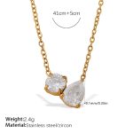 color: XL805WEG White Zircon Necklace