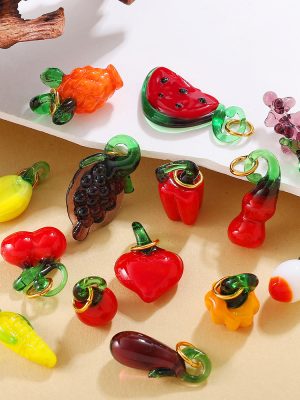 New Fresh Cute DIY Watermelon Grape Fruit Pendant Exquisite Delicate Glass Accessories Collection