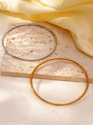 INS Ancient Simple Simple Bracelet Stainless Steel Bracelet Women's Non-Fading Advanced 18K round Bracelet