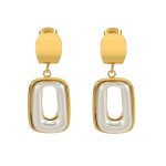 Golden stainless steal earrings, elegant and sophisticated, autumn winter retro exaggerated earrings, design ear studs for women.