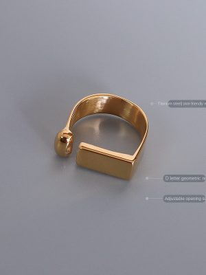 Simple Geometric Ring Female Stainless Steel 18K Gold Forefinger Ring Opening Non-Fading Bracelet