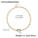 color: TXP202-Gold Green Zircon Necklace