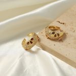 New Court Retro Affordable Luxury Copper Material Inlaid Zircon Open Ring Senior Ornament Women