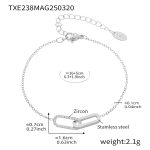 color: TXE238--Steel Color Zircon Bracelet 16+5cm