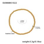color: E698-Gold Bracelet Steel Bead Diameter 3mm