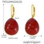 color: TXF212-Red Color Resin Earrings