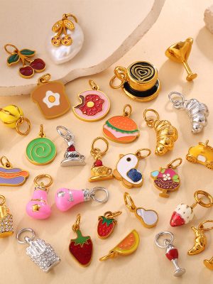 New DIY Ornament Accessories Hamburger Fries Gourmet Series Cute Mini Pendant