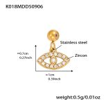 color: K018-Gold Evil Eye Zircon Pendant