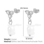 color: EH863WES Freshwater Pearl Silver Earrings