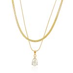color: Drop Iridescent Light Zircon Necklace