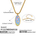 color: P1337-D Style Gold Necklace 46+5cm