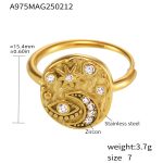 color: A975-Gold White Zircon Ring / size: US 7