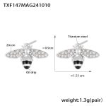 color: TXF147-Steel Color Bee Earrings