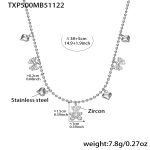 color: TXP500-Steel Color Necklace 38+5cm