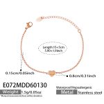 color: E072-Rose Gold Bracelet 14+5cm