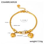 color: E564-Gold Heart Bracelet