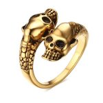color: Antique Gold Skull Ring