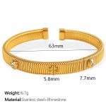color: SZ178 White Rhinestone Gold Bangle