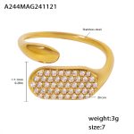 color: A244-Gold White Zircon Ring / size: US 7