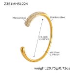 color: Z351-Gold Set with Stone Open Bangle