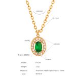 color: P1524-Oval Green Glass Stone