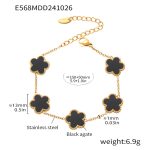 color: E568-Gold Black Agate Bracelet