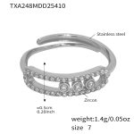 color: TXA248-Steel Color Zircon Ring -Size 7