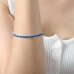 color: E048-Deep Blue Zircon Steel Color Bracelet