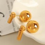 Ear Studs Earrings Light Luxury Decoration Design Advanced Stainless Steel 18K Gold Plating