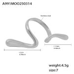 color: A991-Steel Color Ring / size: US 7