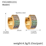 color: F651-Deep Blue Zircon Earrings -Small