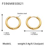 color: F596-Gold Earrings -L-14mm