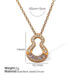 color: XL380WEG White Zircon Gold Necklace