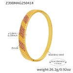 color: Z398-Gold Pink Zircon Bangle
