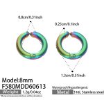 color: F580-Colorful Earrings -Inner Diameter 8mm