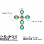 color: D455-Blue Zircon Cross Gold Pendant