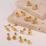 Same Style Glossy Airplane Robot Shape Earrings for Women New Earrings