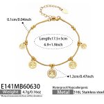 color: E141-Tree of Life Inlaid Zircon Gold Bracelet -17.5+5cm