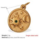 color: PJ492GNG Green Rhinestone Gold Pendant