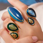 Oval Vintage Enamel High-End Women's Stainless Steel All-Match Non-Fading Ring Ornament