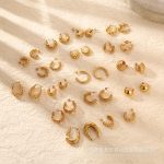 High-Grade Stainless Steel Earrings Light Luxury Ins Elegant Women's 18K Irregular