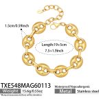 color: TXE548-Gold Bracelet 19+5cm