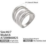 color: A720-A Style Polished Steel Color Ring / size: US 6